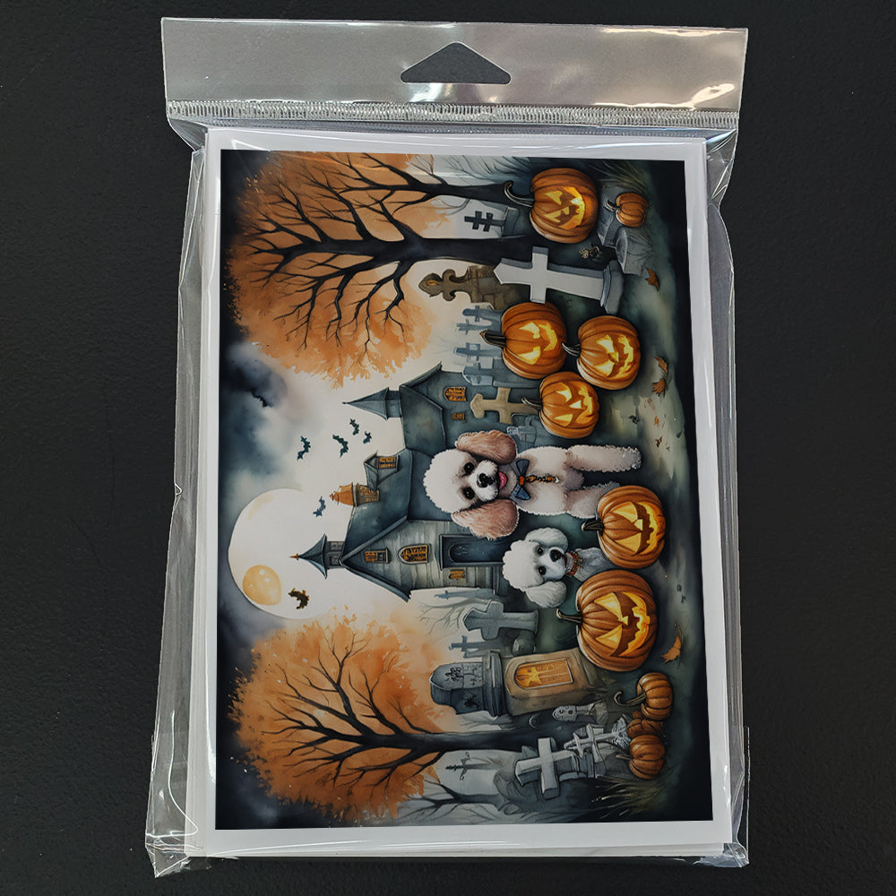 Poodle Spooky Halloween Greeting Cards and Envelopes Pack of 8