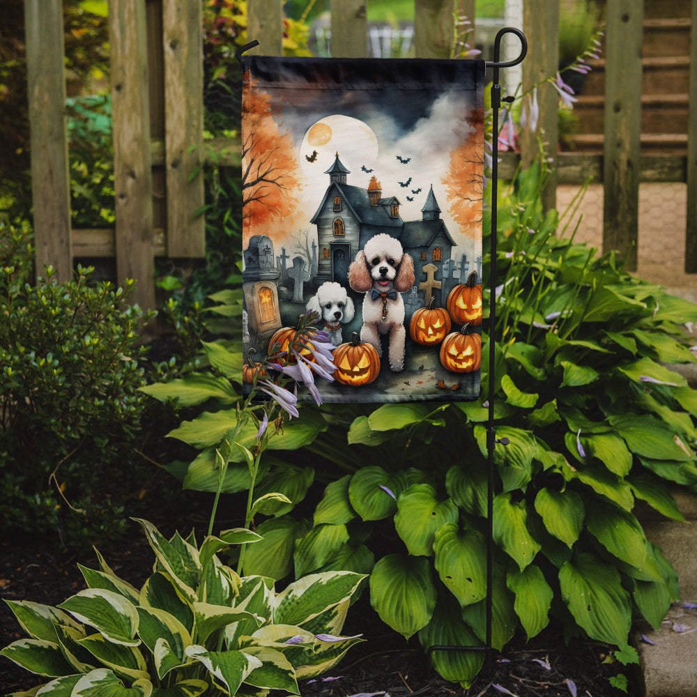 Caroline's Treasures Poodle Spooky Halloween Garden Flag – Dog in Cemetery Scene