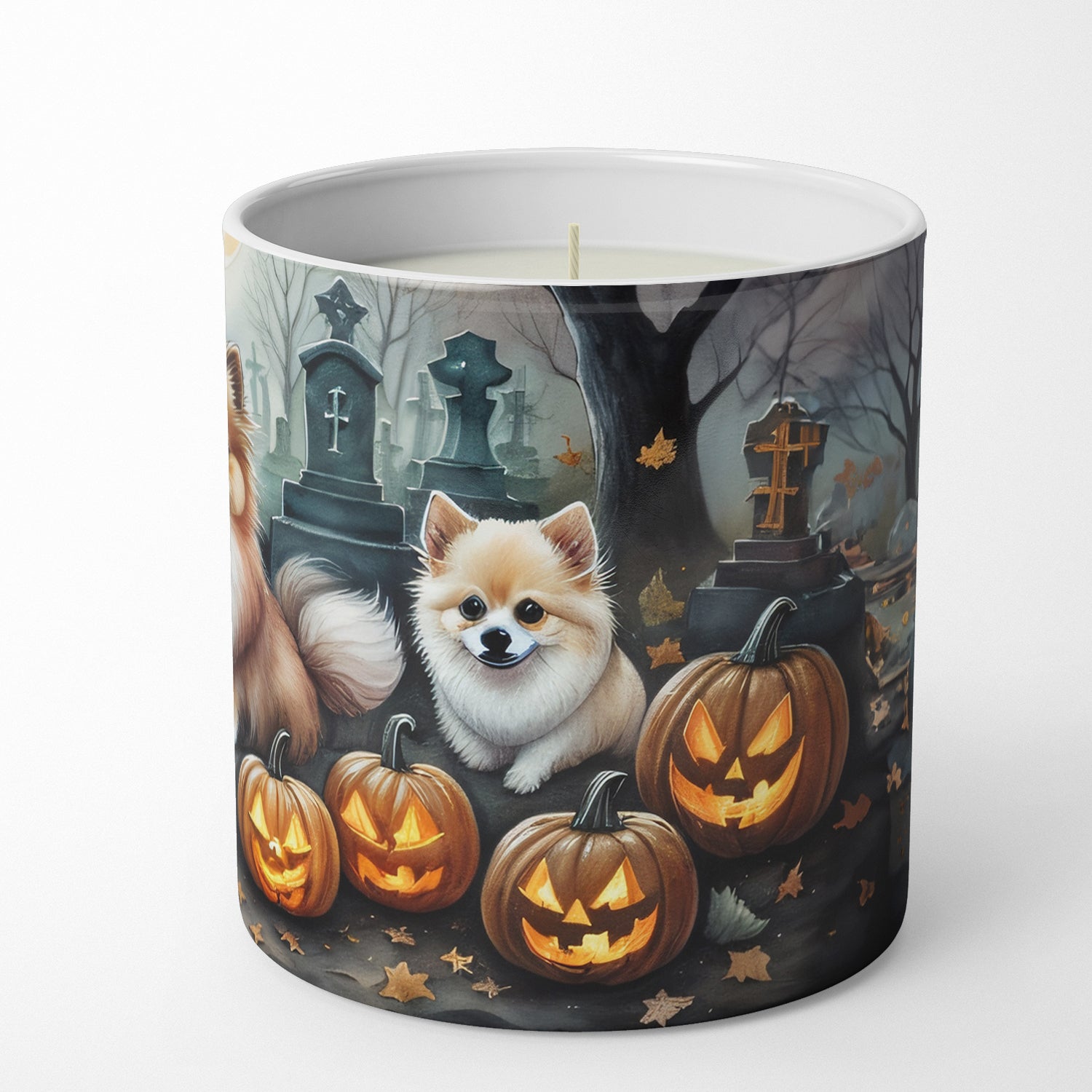 Pomeranian Spooky Halloween Decorative Soy Candle