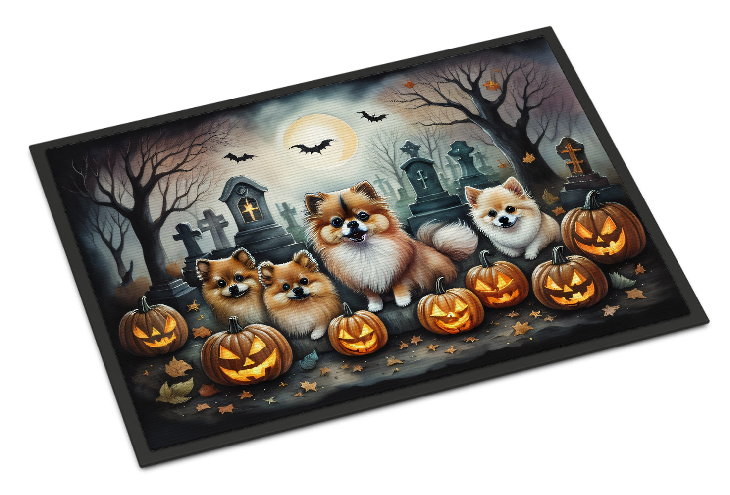 Buy this Pomeranian Spooky Halloween Indoor or Outdoor Mat 24x36