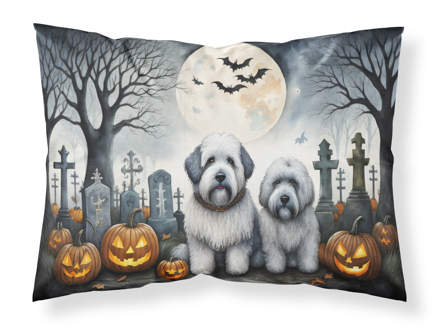 Buy this Old English Sheepdog Spooky Halloween Fabric Standard Pillowcase