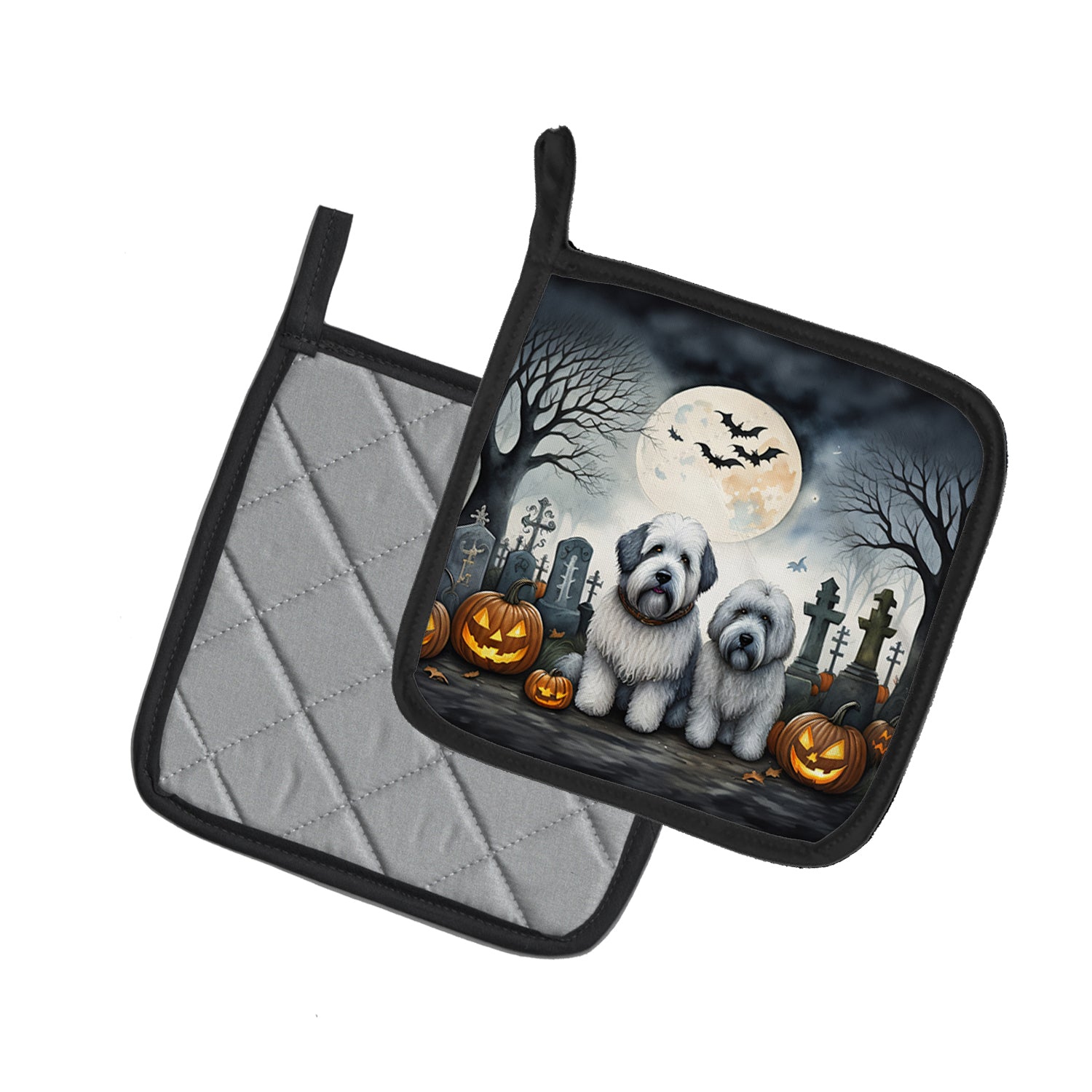 Buy this Old English Sheepdog Spooky Halloween Pair of Pot Holders