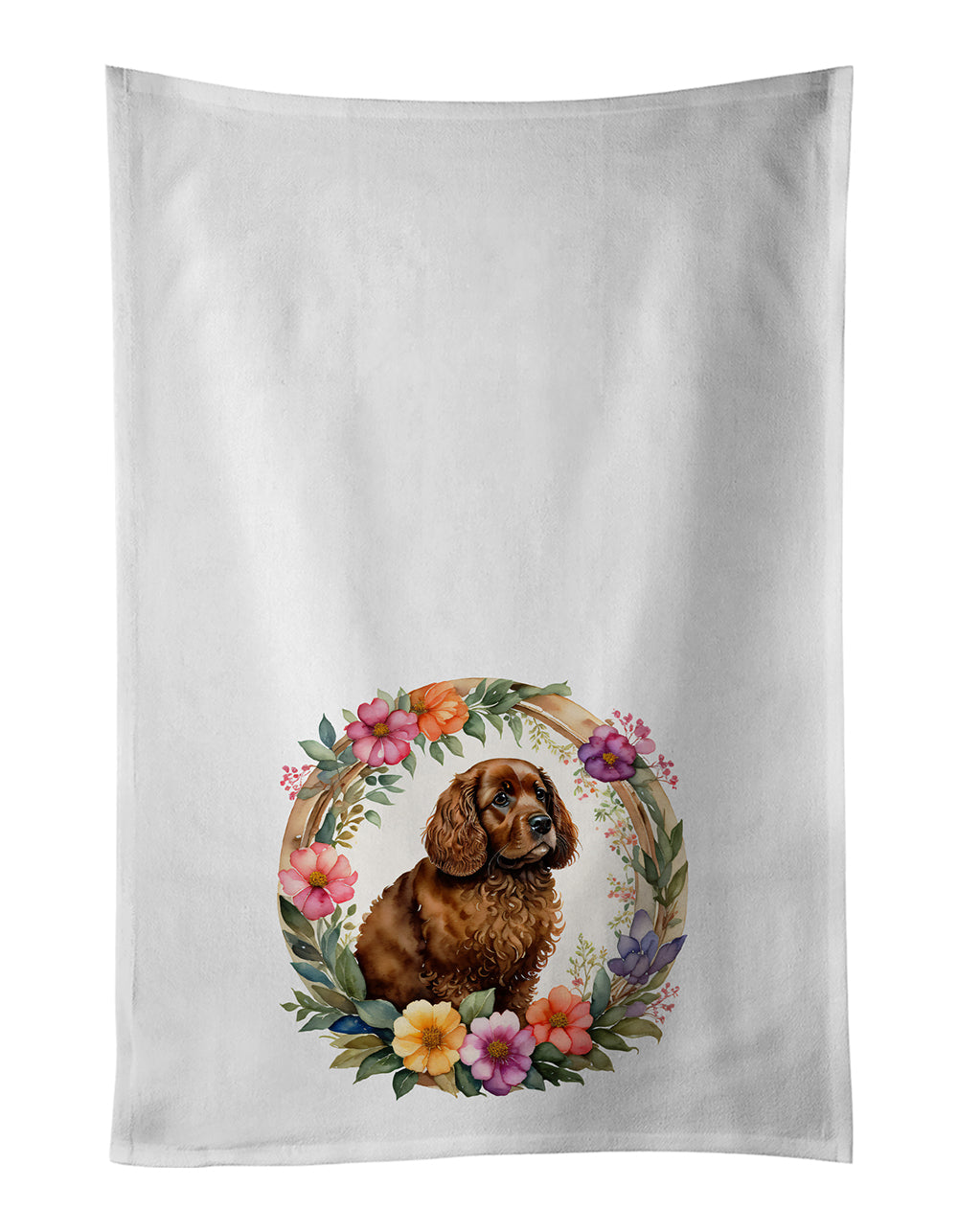 Buy this American Water Spaniel and Flowers Kitchen Towel Set of 2