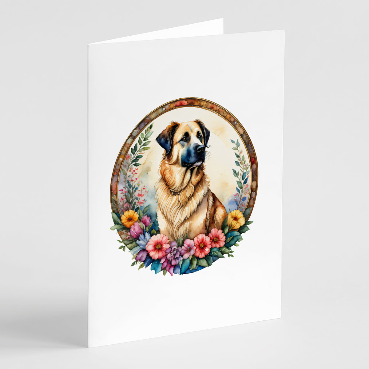 Buy this Anatolian Shepherd Dog and Flowers Greeting Cards and Envelopes Pack of 8