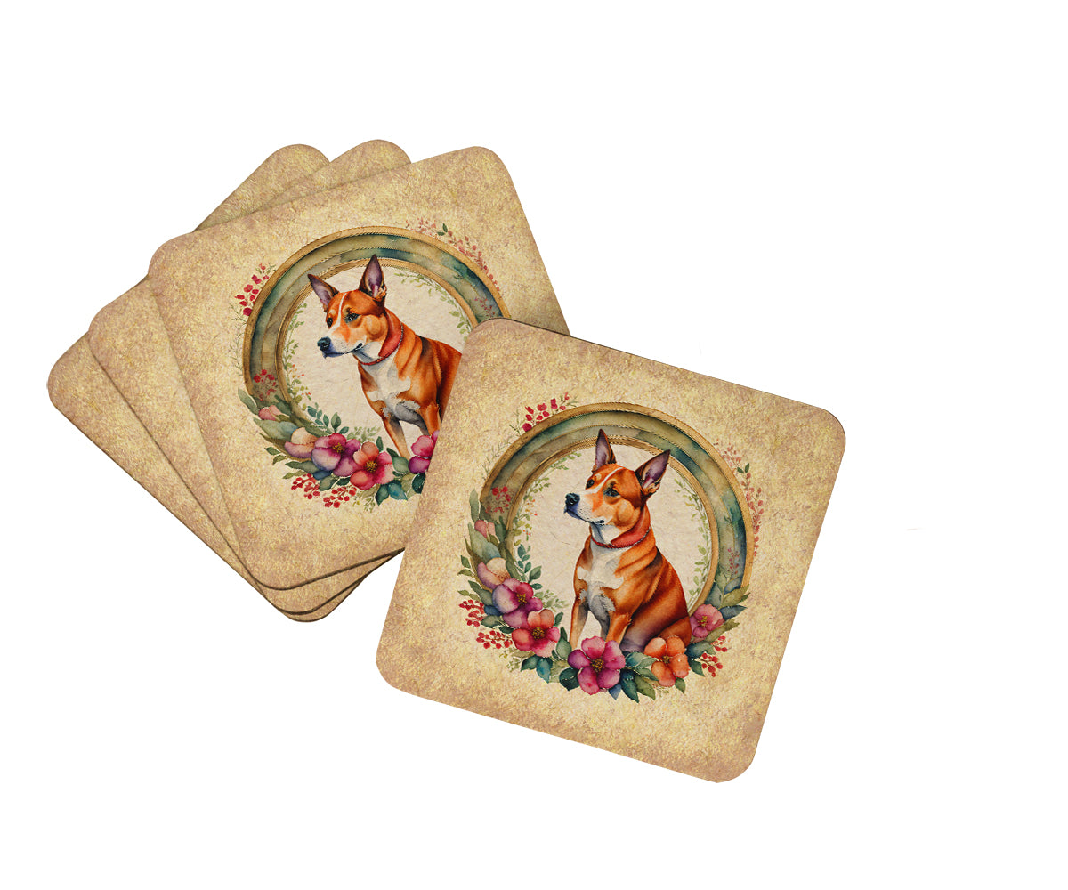 Buy this Basenji and Flowers Foam Coasters