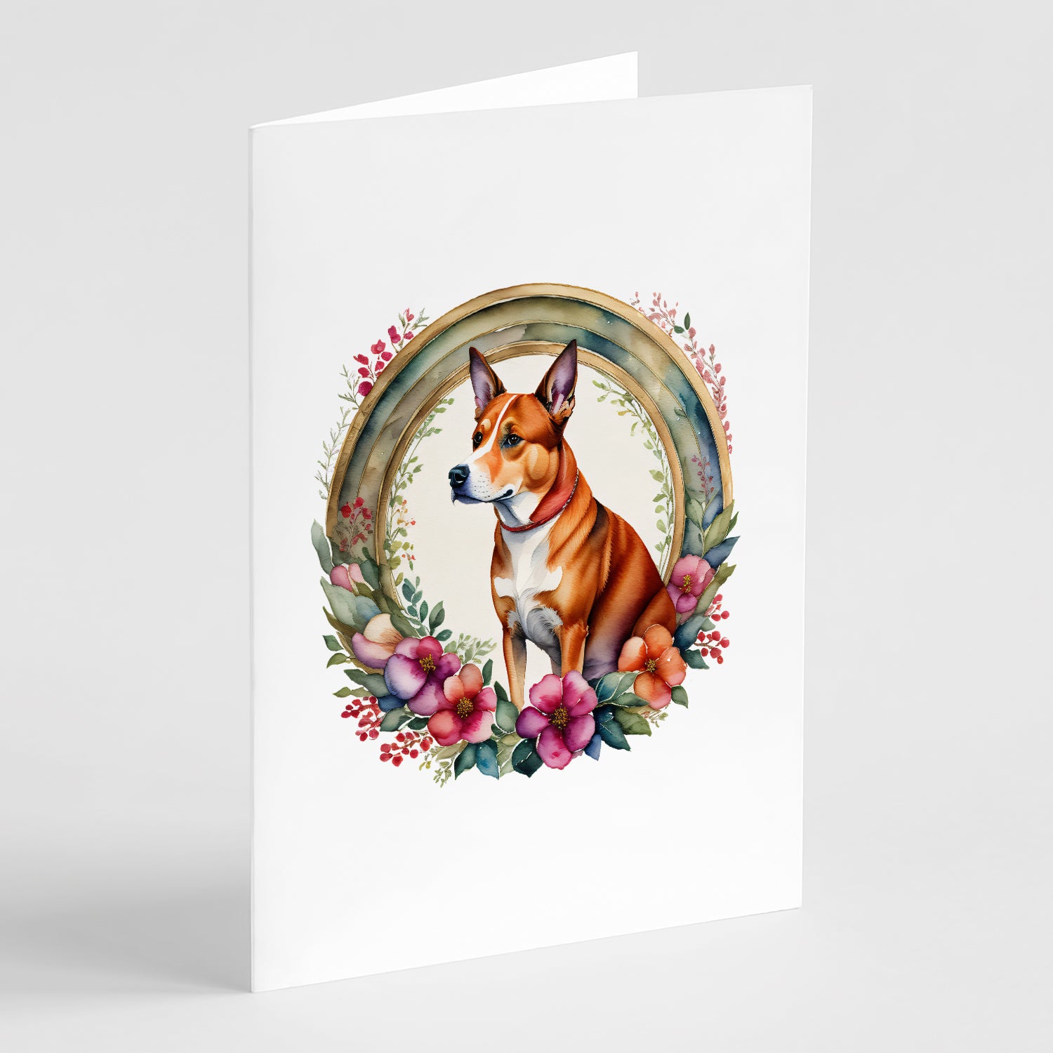 Buy this Basenji and Flowers Greeting Cards and Envelopes Pack of 8