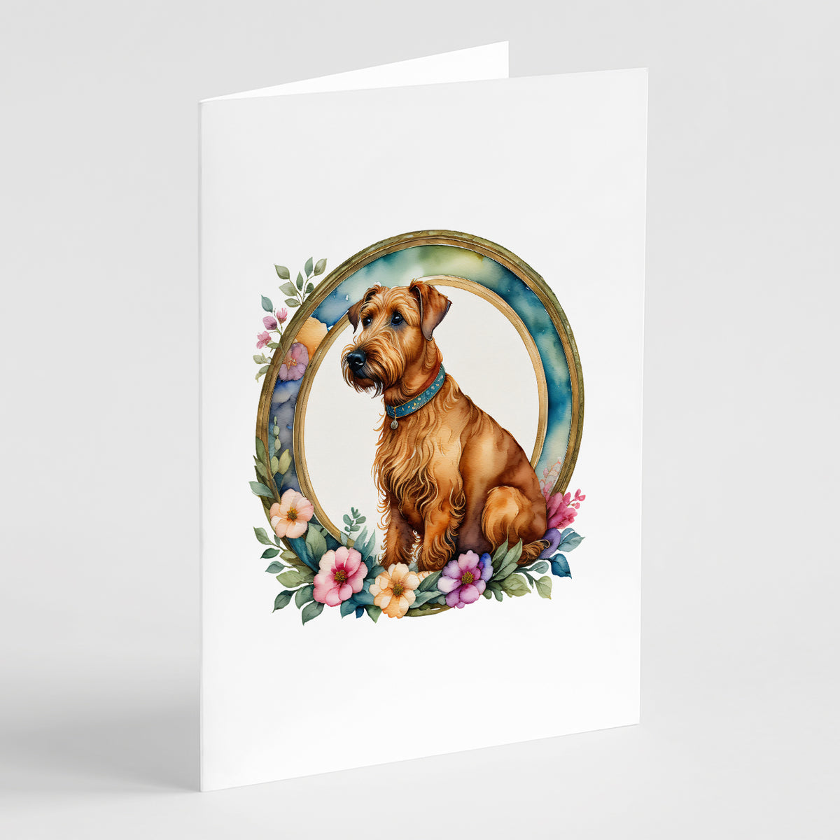 Buy this Irish Terrier and Flowers Greeting Cards and Envelopes Pack of 8