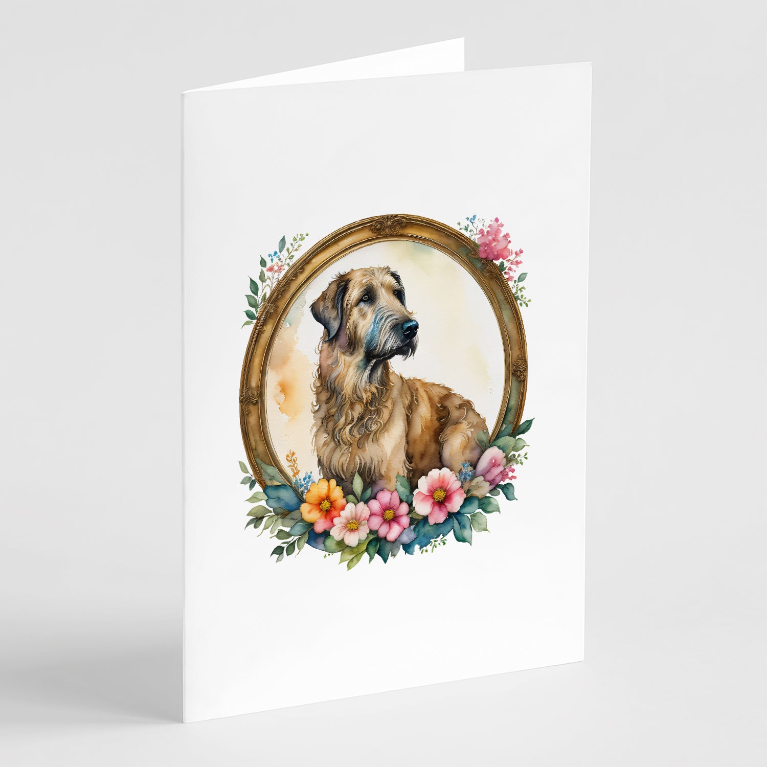 Buy this Irish Wolfhound and Flowers Greeting Cards and Envelopes Pack of 8