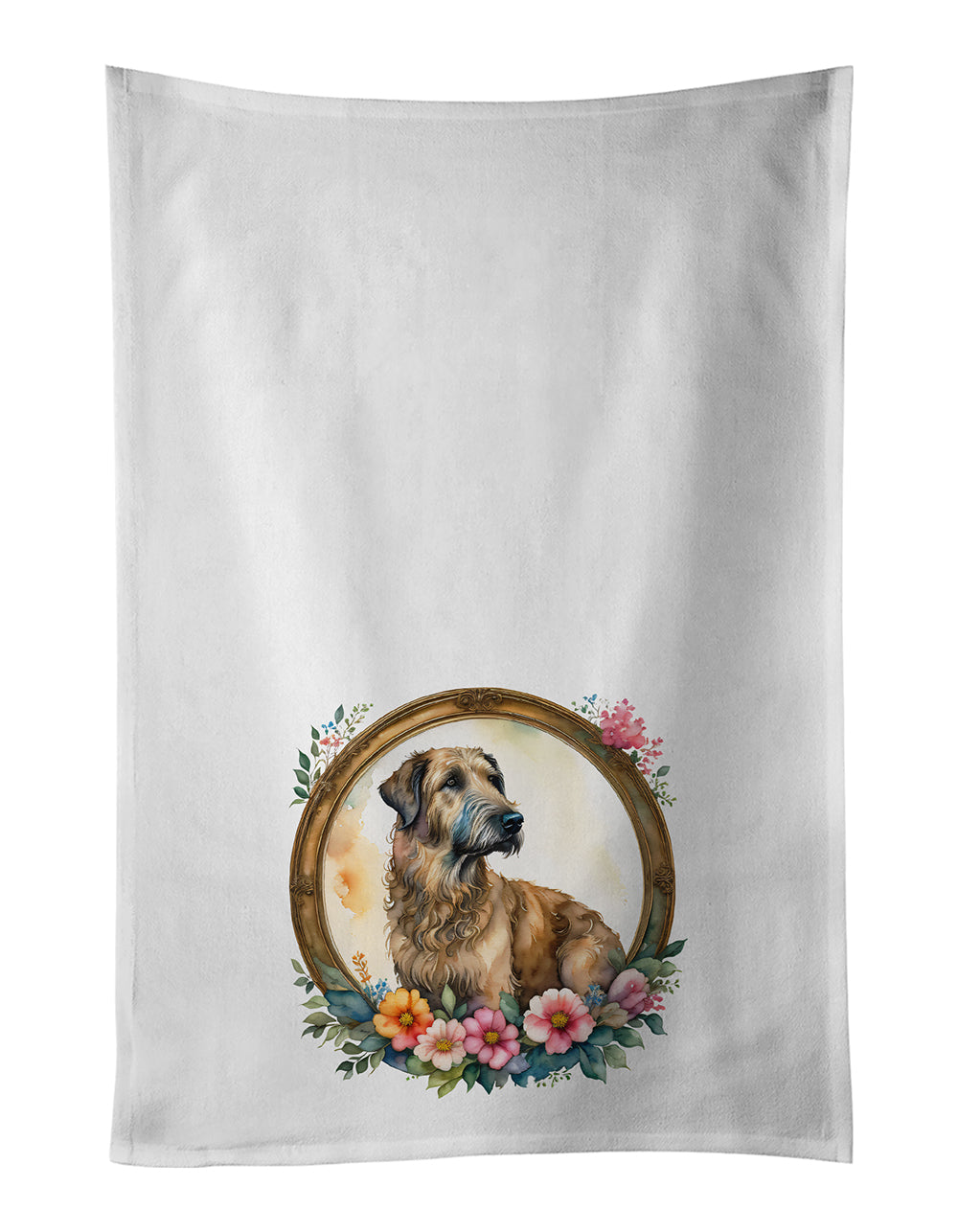 Buy this Irish Wolfhound and Flowers Kitchen Towel Set of 2