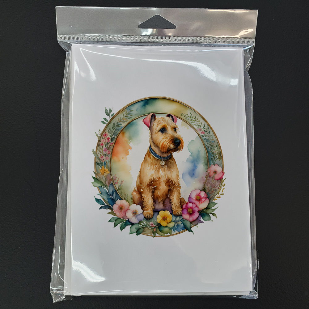 Lakeland Terrier and Flowers Greeting Cards and Envelopes Pack of 8