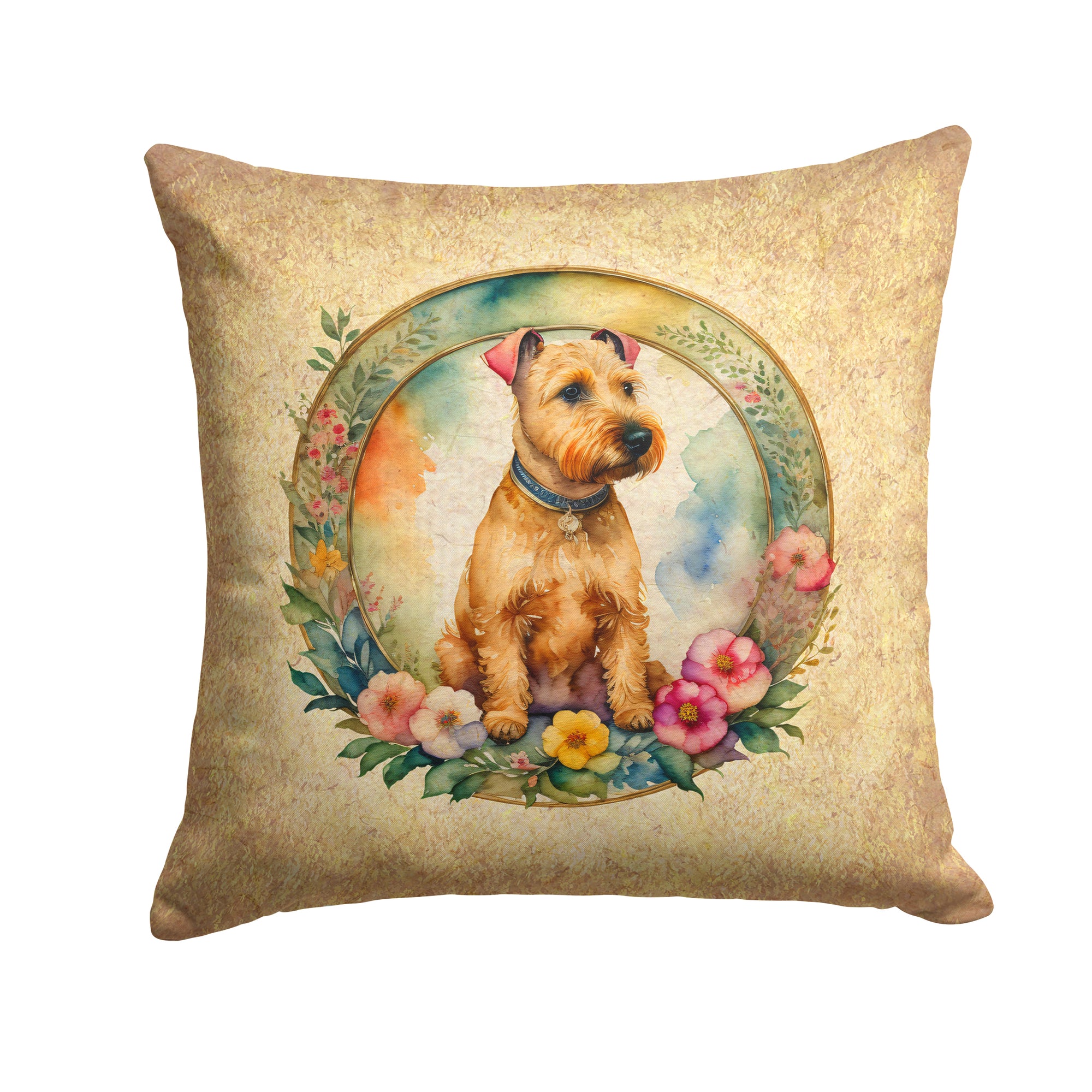 Buy this Lakeland Terrier and Flowers Fabric Decorative Pillow