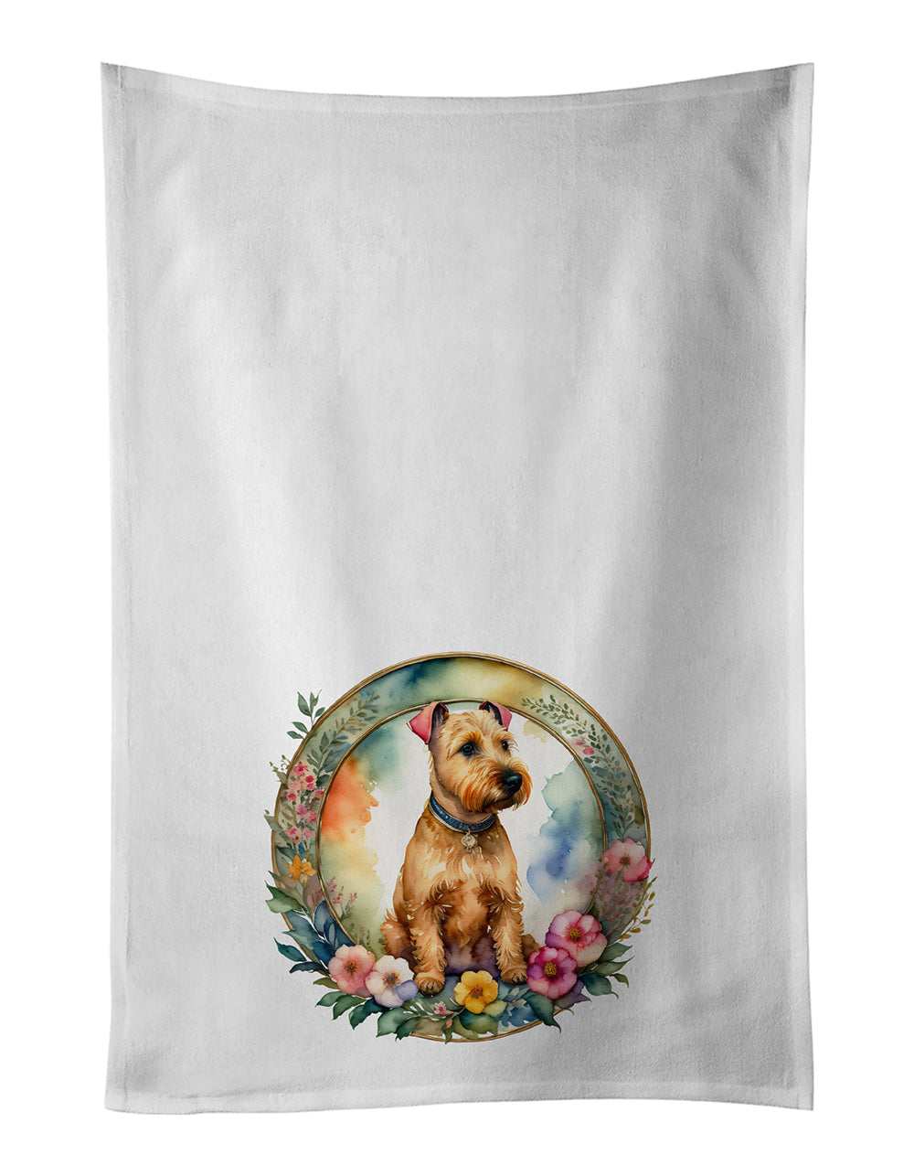 Buy this Lakeland Terrier and Flowers Kitchen Towel Set of 2