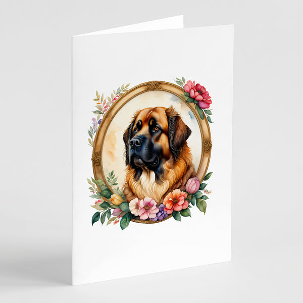 Buy this Leonberger and Flowers Greeting Cards and Envelopes Pack of 8