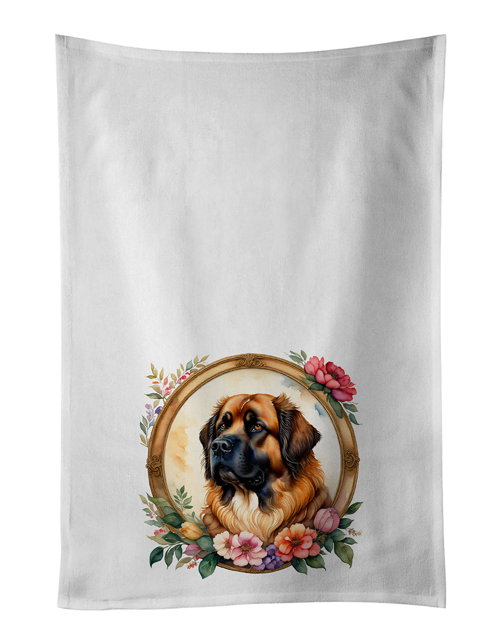 Buy this Leonberger and Flowers Kitchen Towel Set of 2