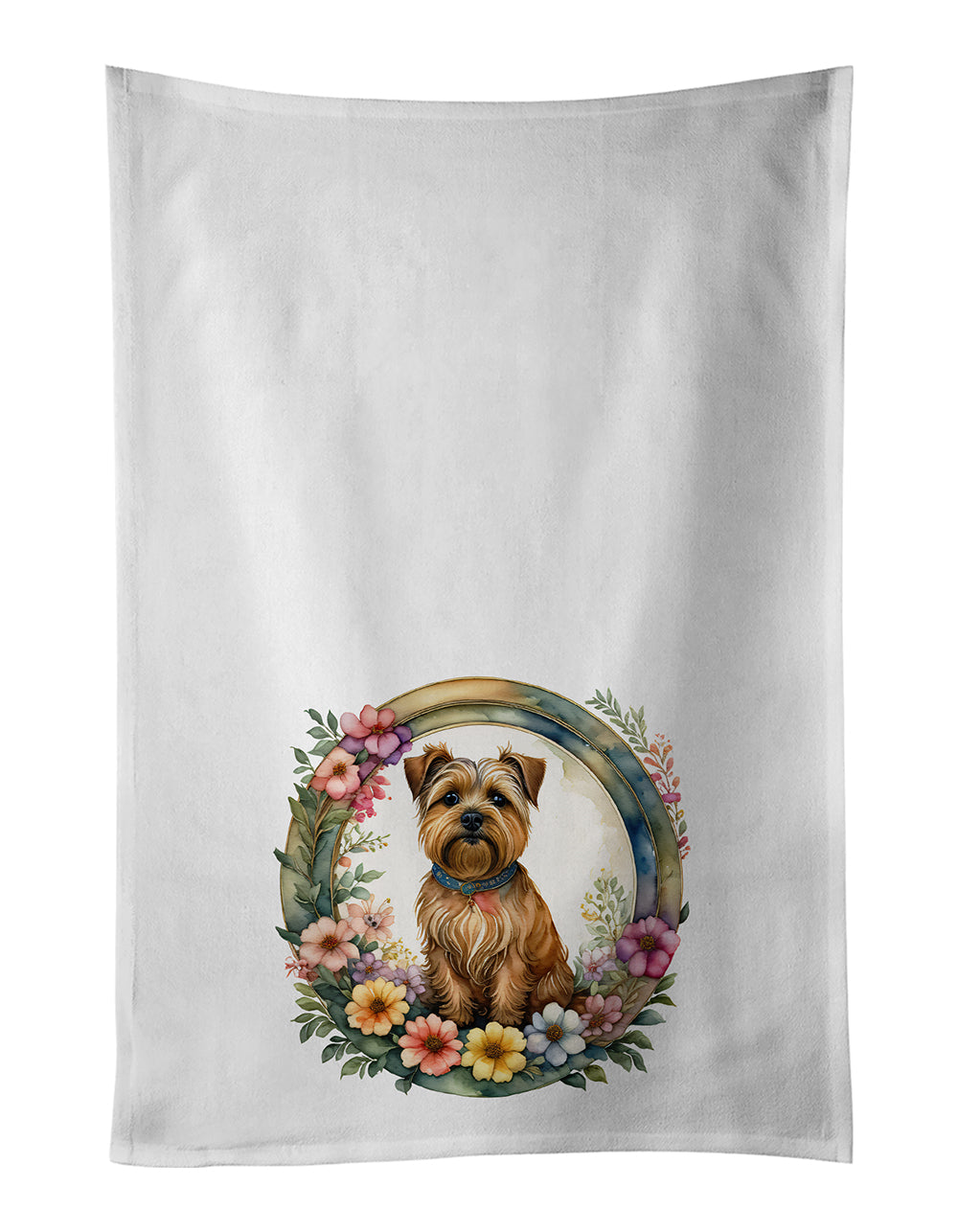 Buy this Norfolk Terrier and Flowers Kitchen Towel Set of 2