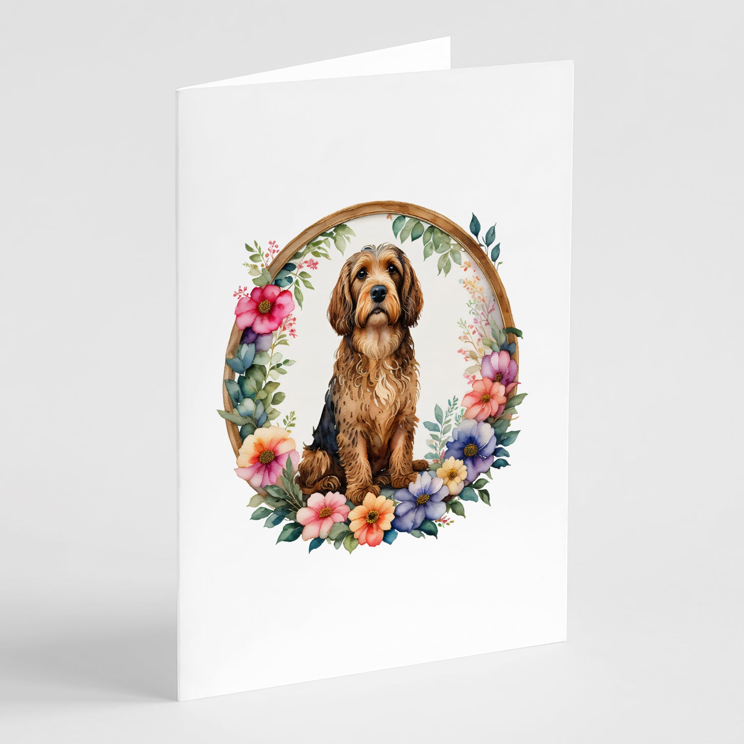 Buy this Otterhound and Flowers Greeting Cards and Envelopes Pack of 8