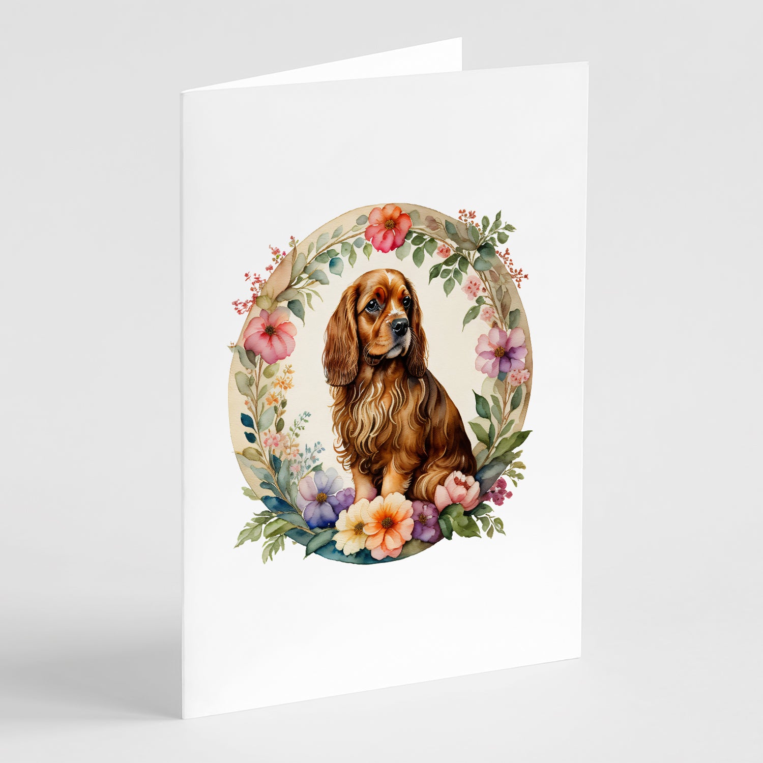 Buy this Sussex Spaniel and Flowers Greeting Cards and Envelopes Pack of 8