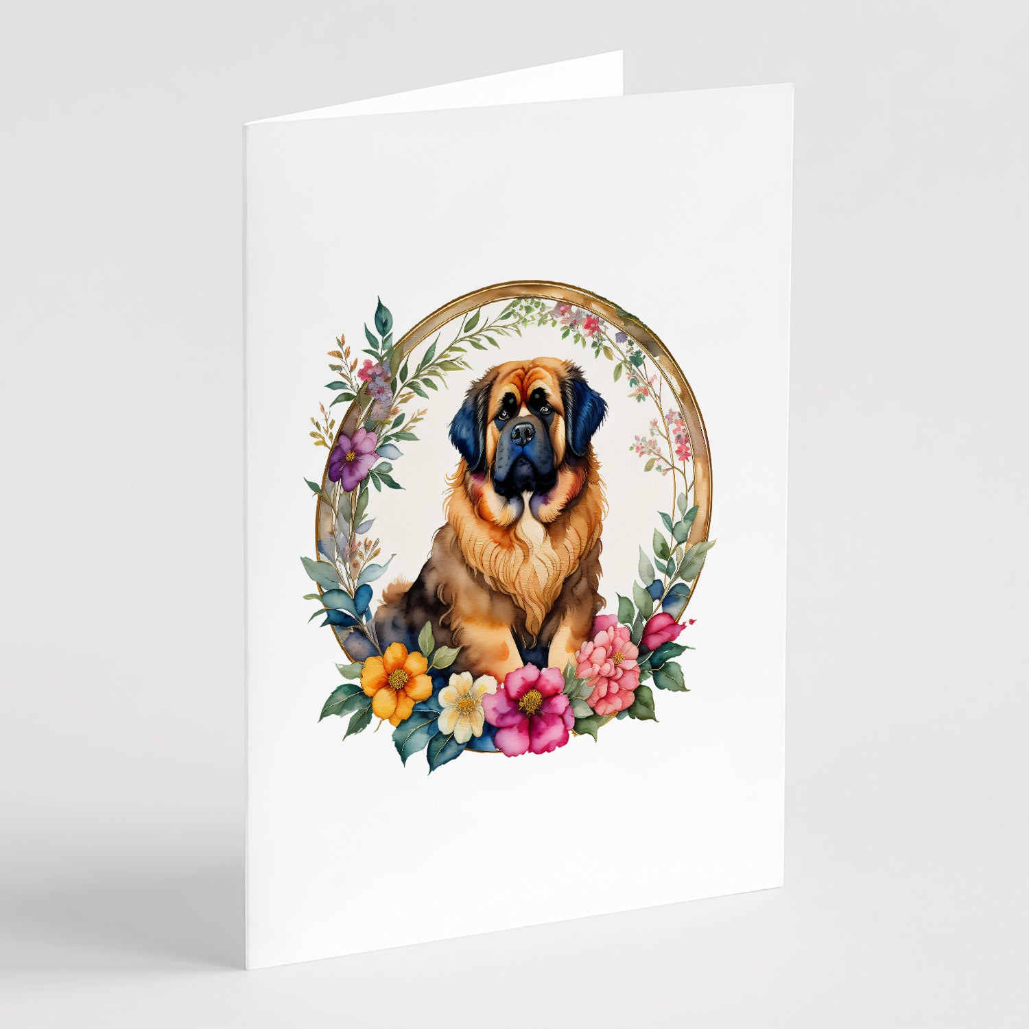 Buy this Tibetan Mastiff and Flowers Greeting Cards and Envelopes Pack of 8