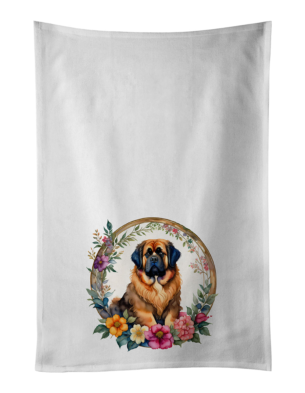 Buy this Tibetan Mastiff and Flowers Kitchen Towel Set of 2