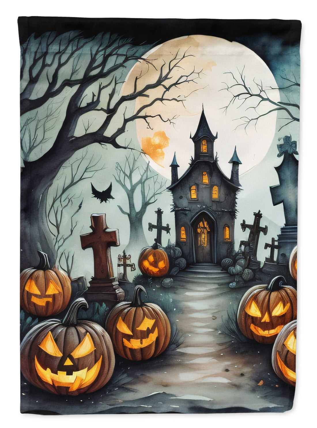 Buy this Graveyard Spooky Halloween House Flag
