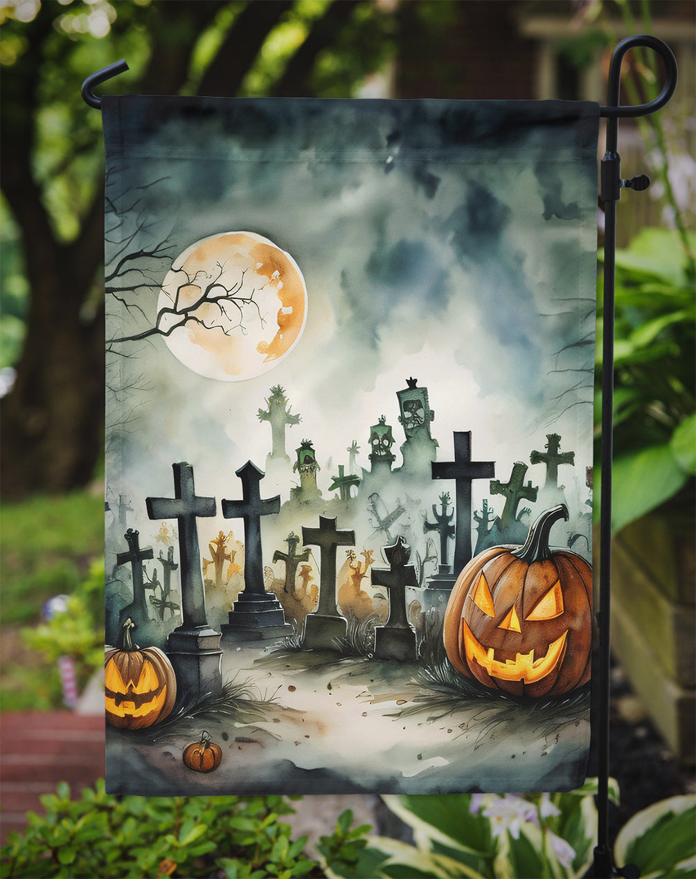 Graveyard Spooky Halloween Garden Flag