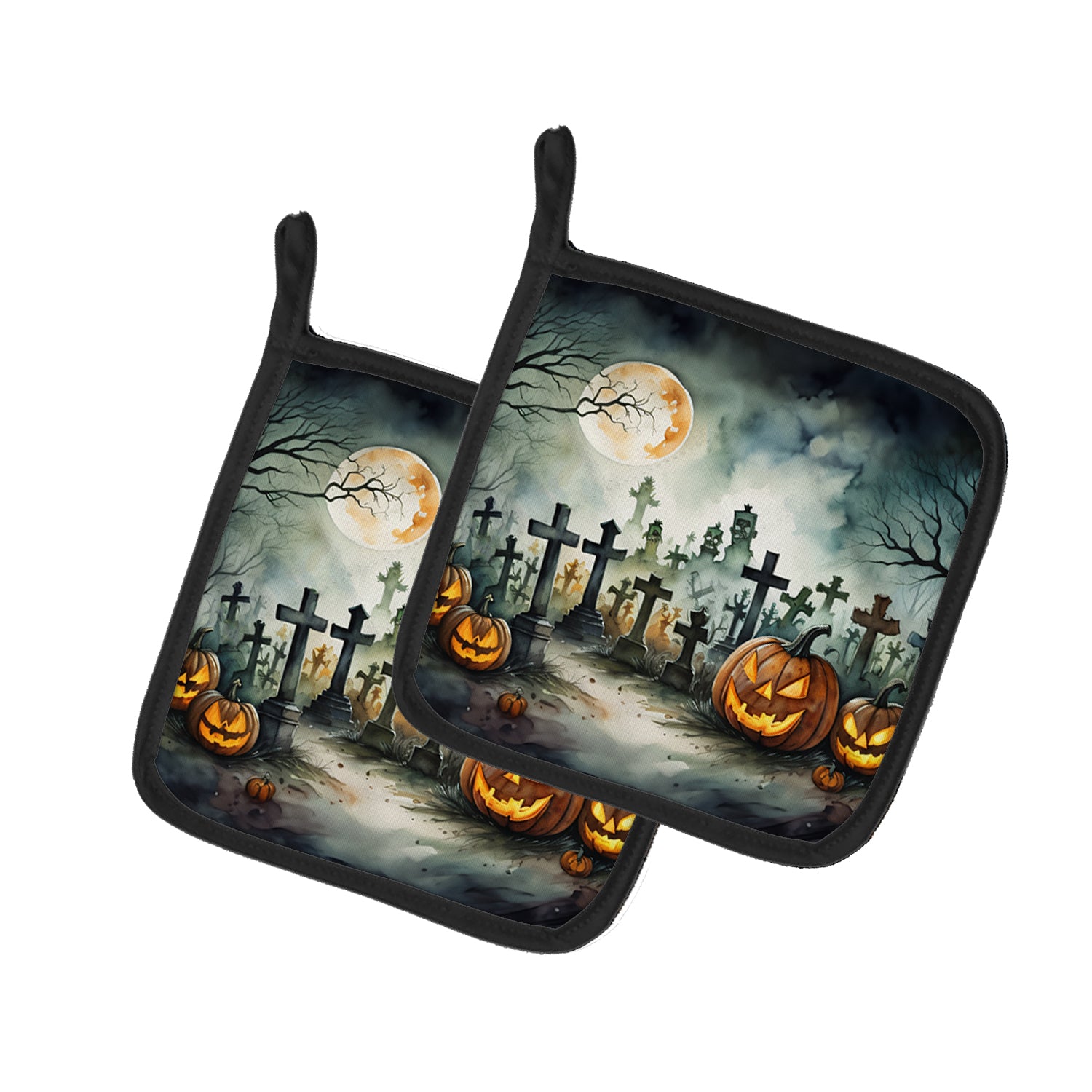 Buy this Graveyard Spooky Halloween Pair of Pot Holders