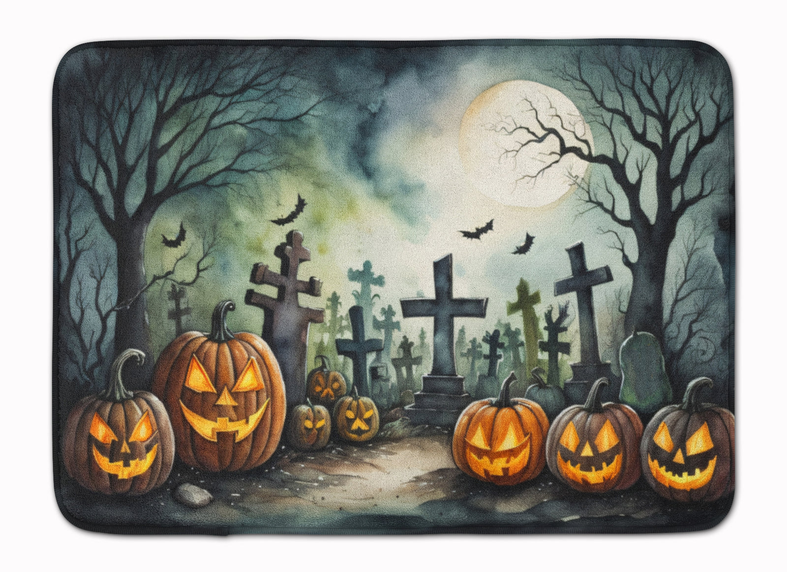 Buy this Graveyard Spooky Halloween Memory Foam Kitchen Mat