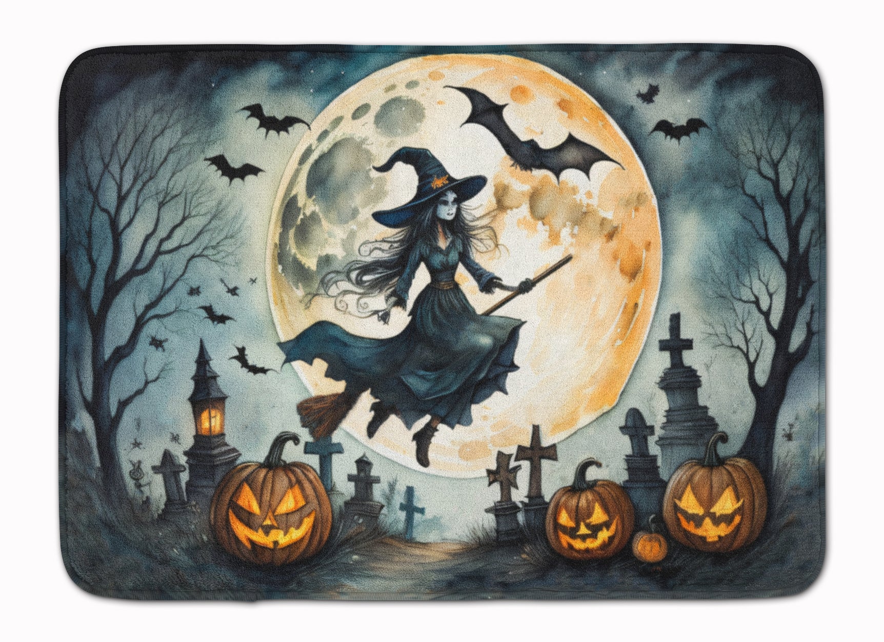 Buy this Flying Witch Spooky Halloween Memory Foam Kitchen Mat