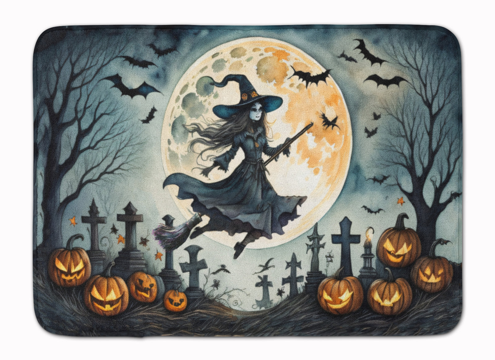 Buy this Flying Witch Spooky Halloween Memory Foam Kitchen Mat