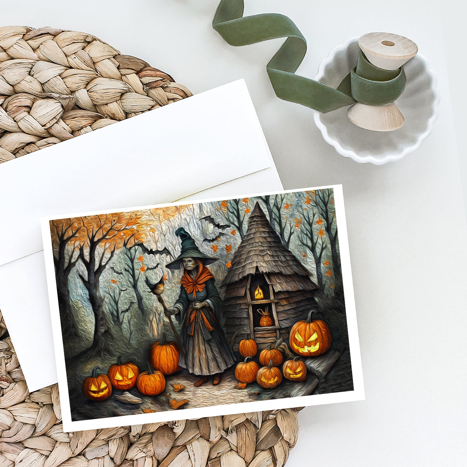 Buy this Slavic Witch Spooky Halloween Greeting Cards and Envelopes Pack of 8