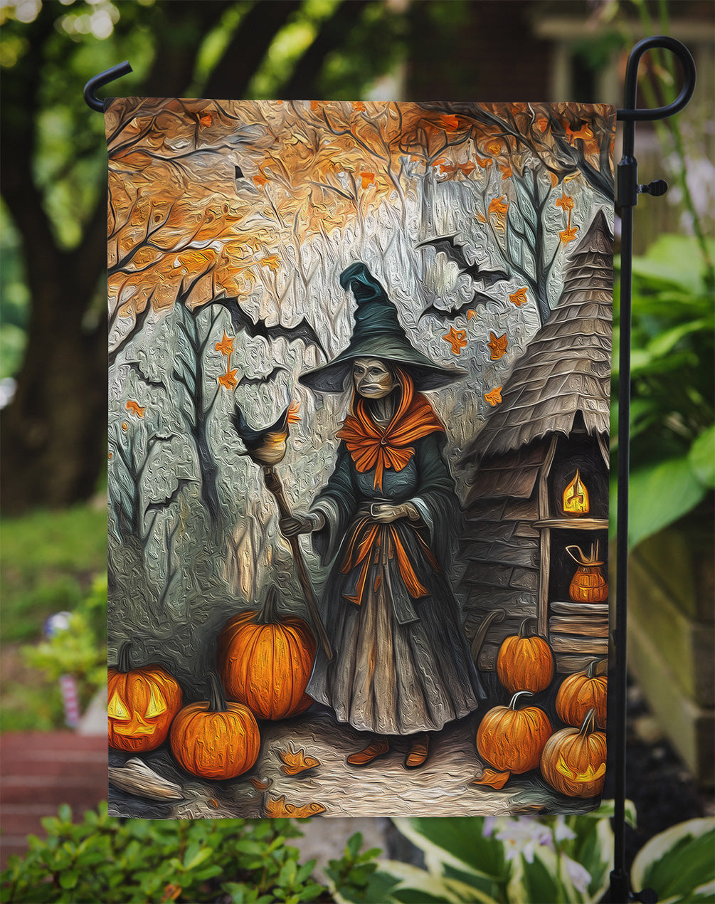 Slavic Witch Spooky Halloween Garden Flag