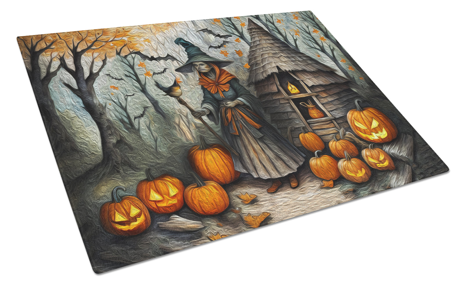 Buy this Slavic Witch Spooky Halloween Glass Cutting Board Large
