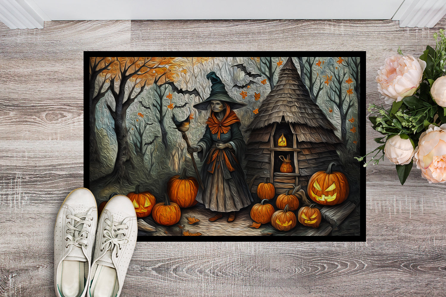 Slavic Witch Spooky Halloween Doormat 18x27