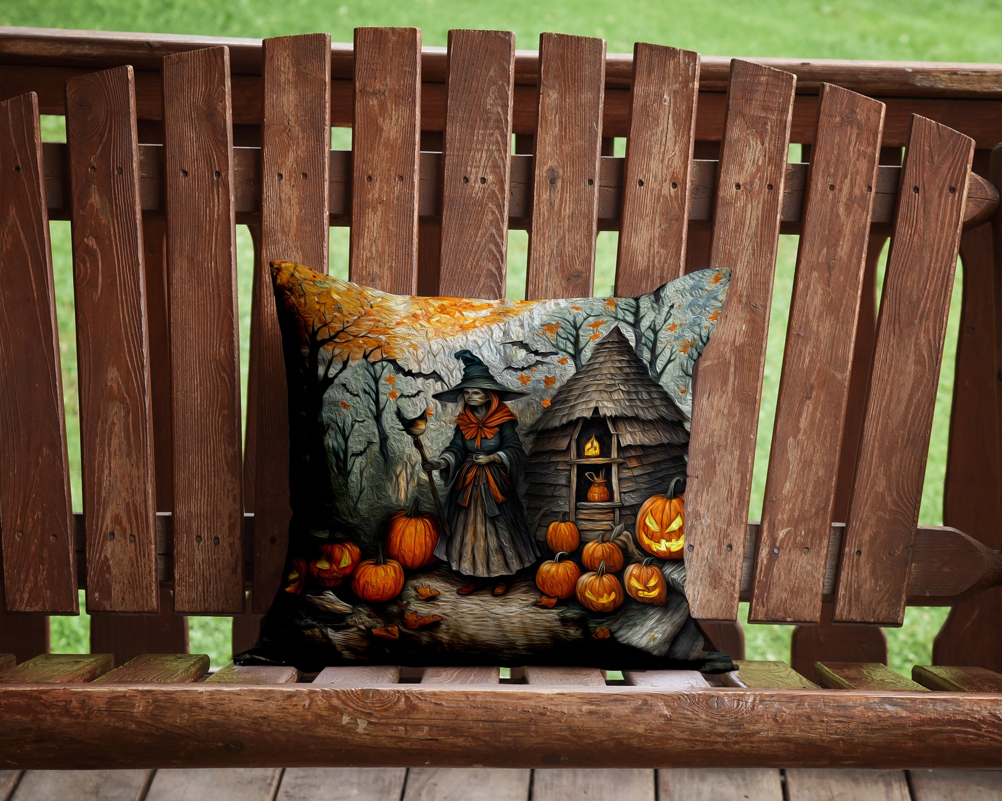Slavic Witch Spooky Halloween Fabric Decorative Pillow