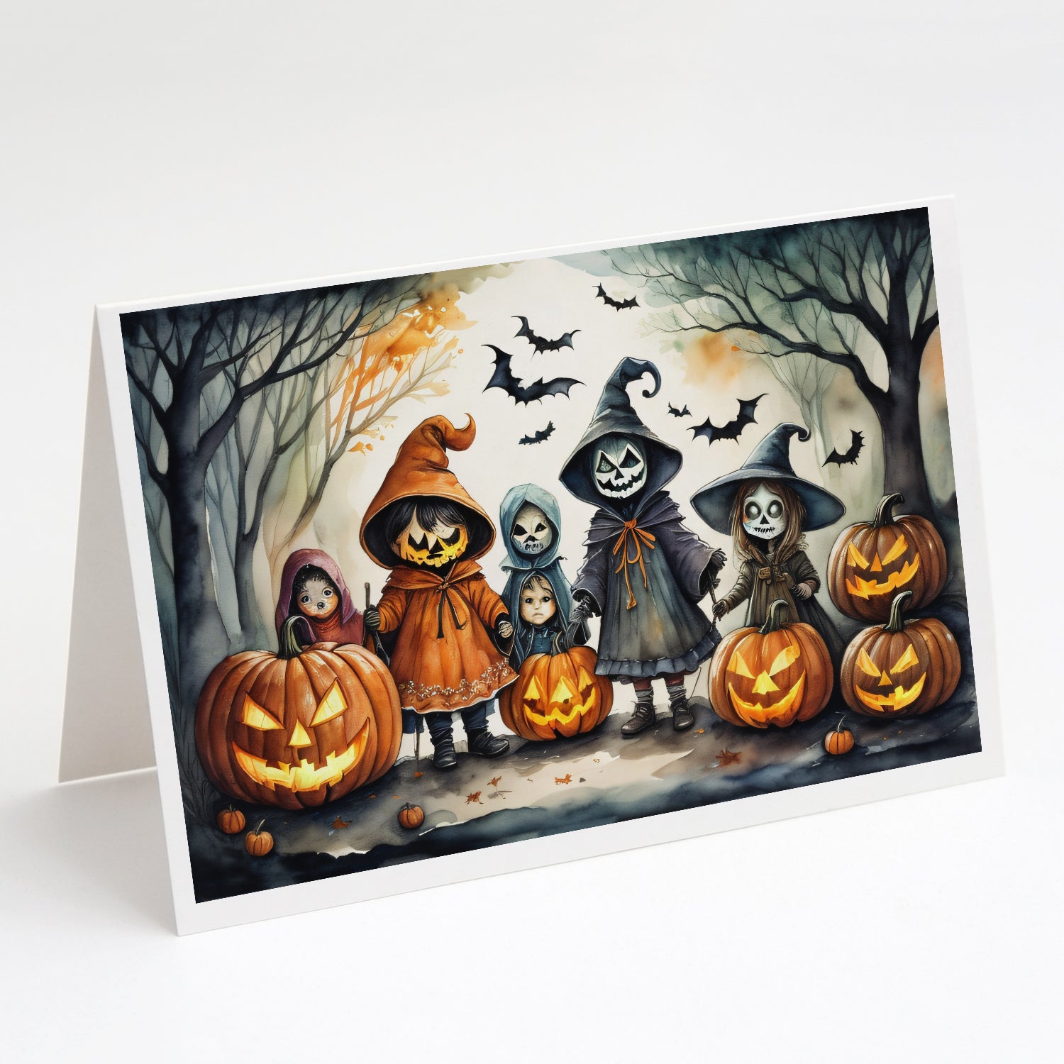 Buy this Trick or Treaters Spooky Halloween Greeting Cards and Envelopes Pack of 8