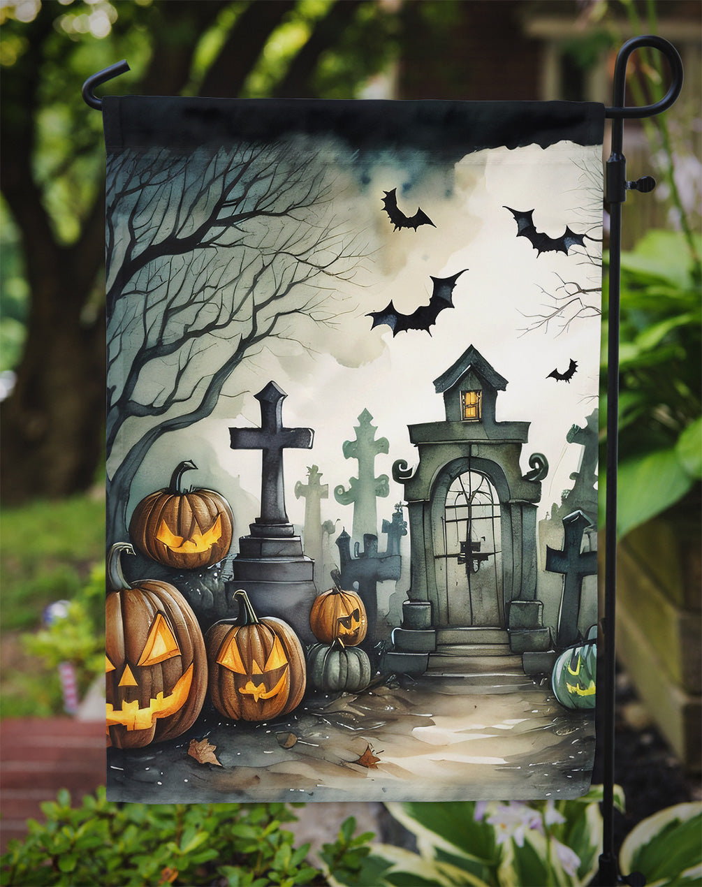 Graveyard Spooky Halloween Garden Flag