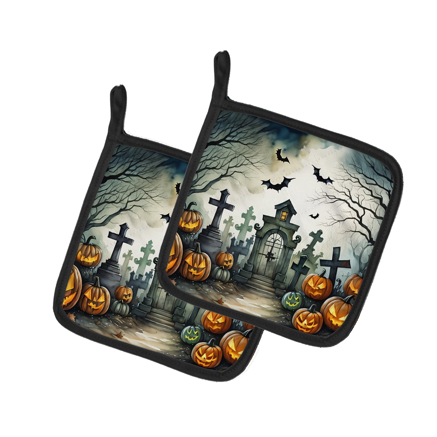 Buy this Graveyard Spooky Halloween Pair of Pot Holders