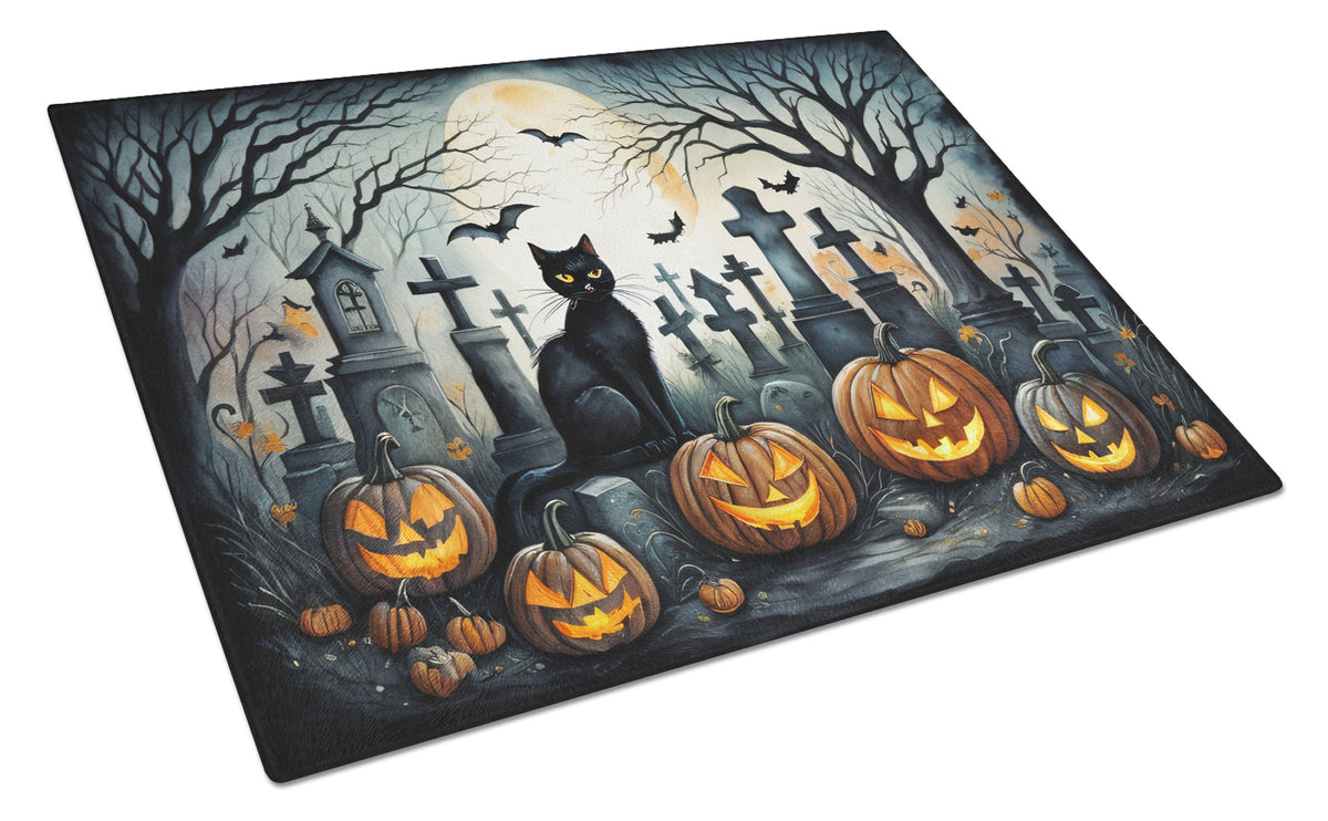 Buy this Black Cat Spooky Halloween Glass Cutting Board Large