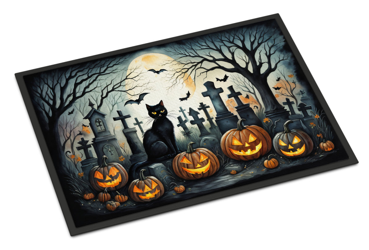 Buy this Black Cat Spooky Halloween Doormat 18x27