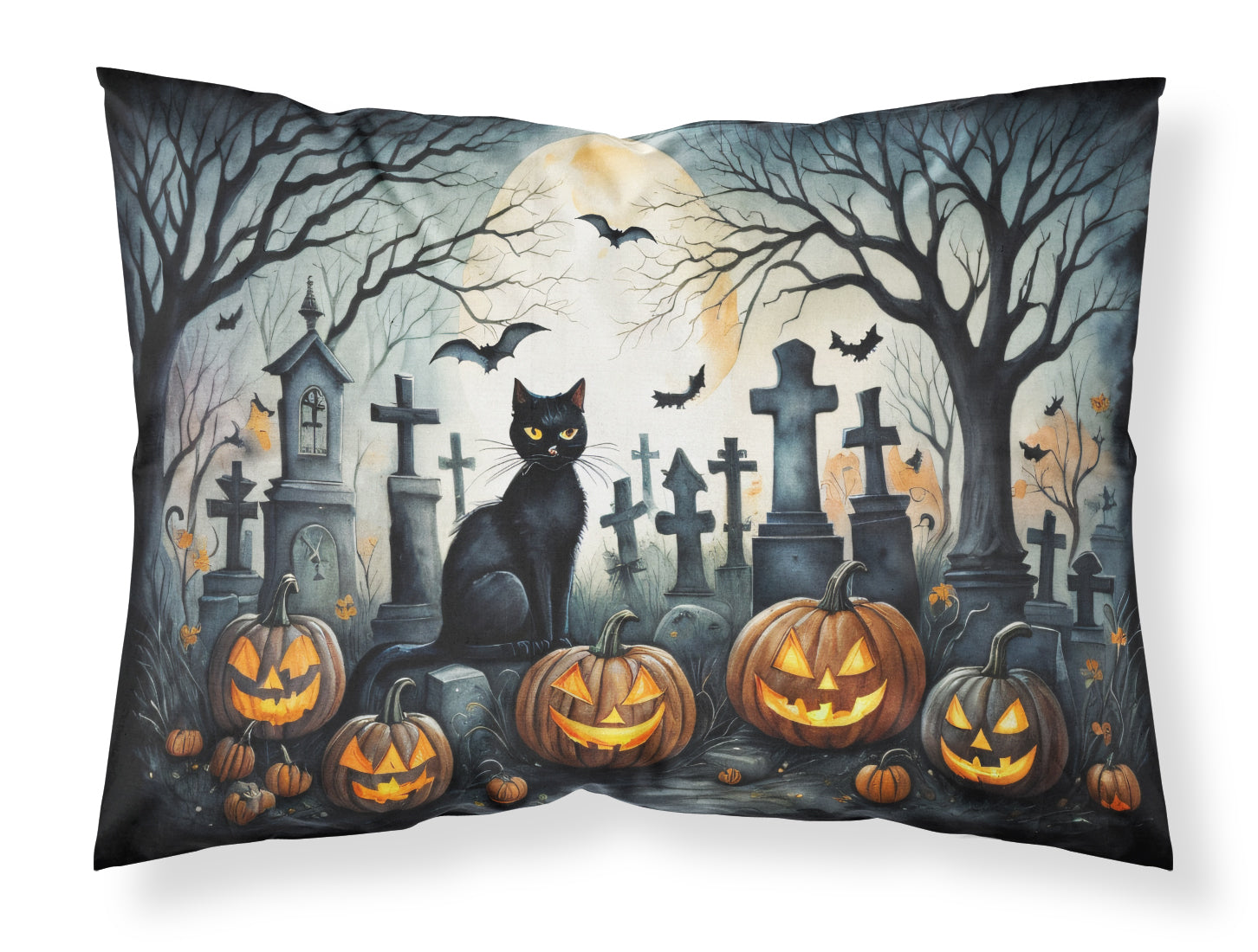 Buy this Black Cat Spooky Halloween Fabric Standard Pillowcase