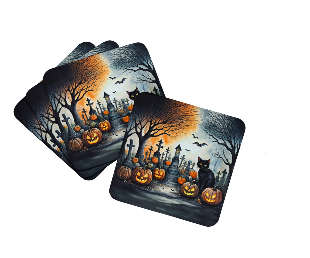 Buy this Black Cat Spooky Halloween Foam Coaster Set of 4