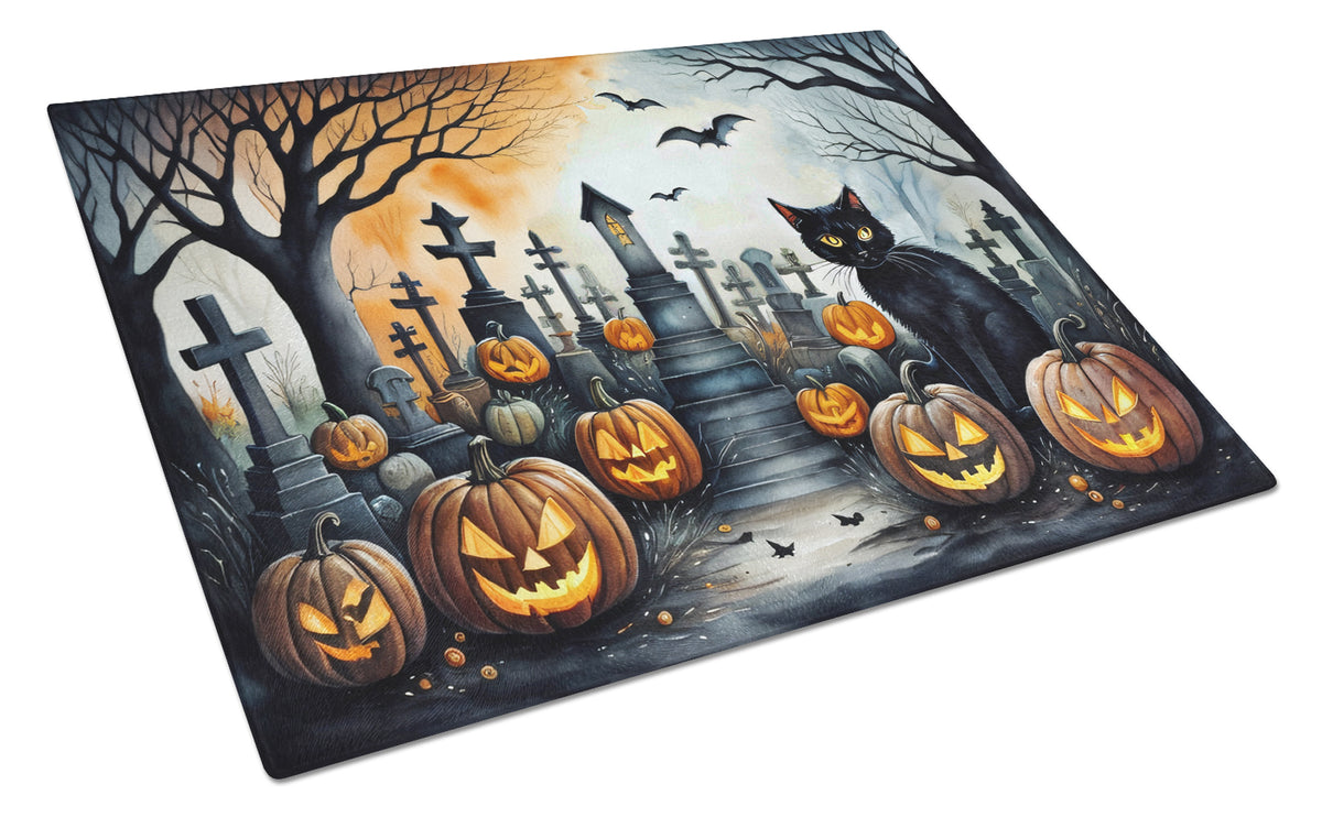 Buy this Black Cat Spooky Halloween Glass Cutting Board Large