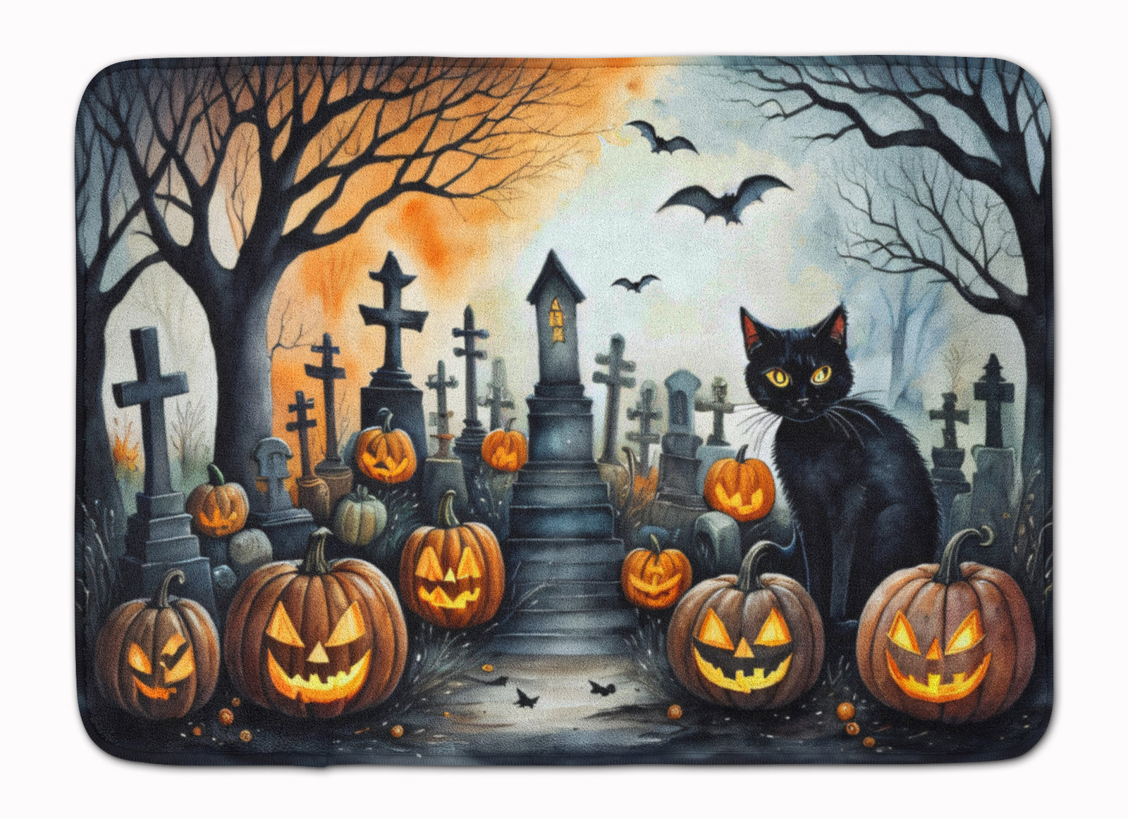 Buy this Black Cat Spooky Halloween Memory Foam Kitchen Mat