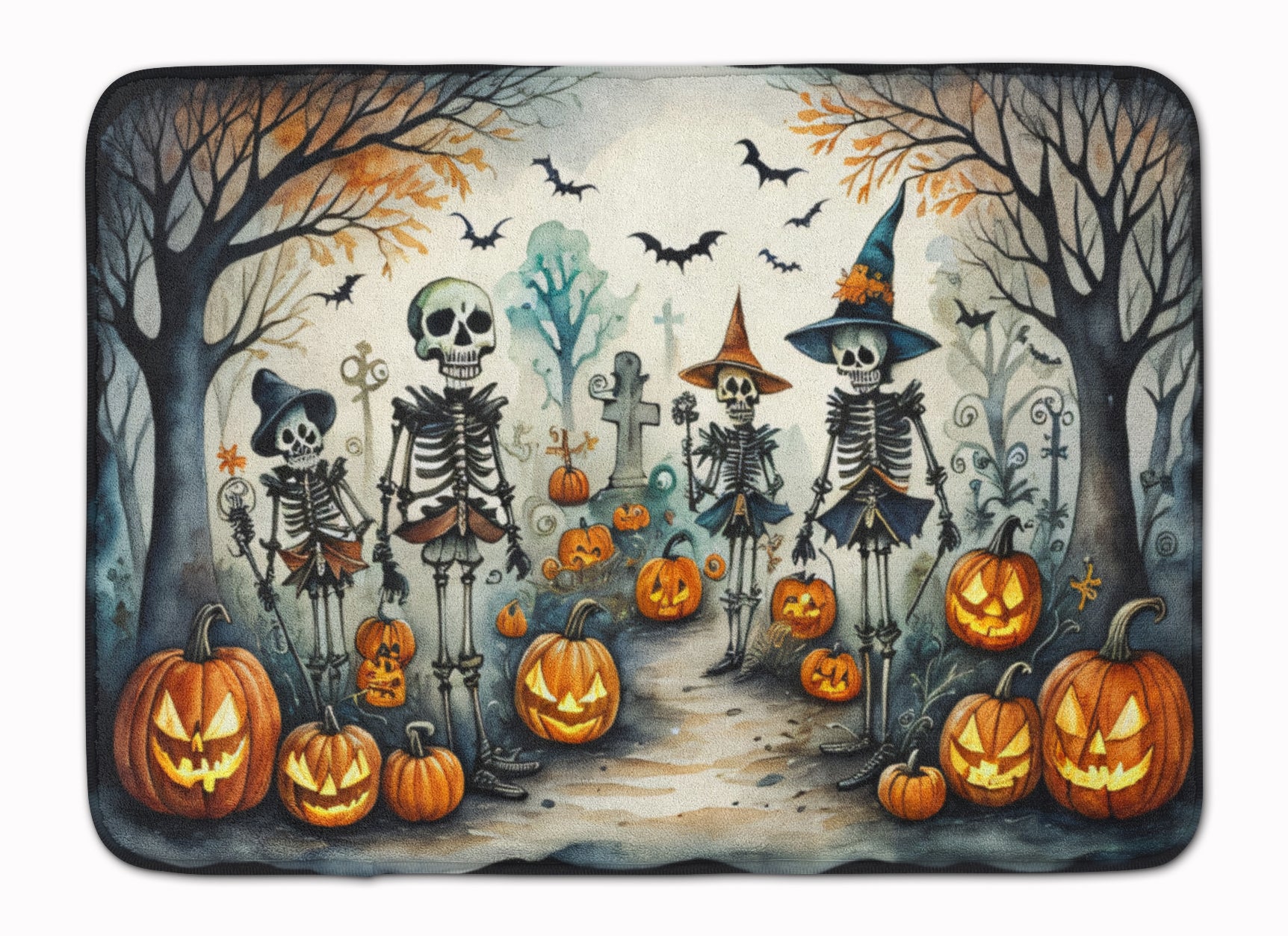 Buy this Calacas Skeletons Spooky Halloween Memory Foam Kitchen Mat