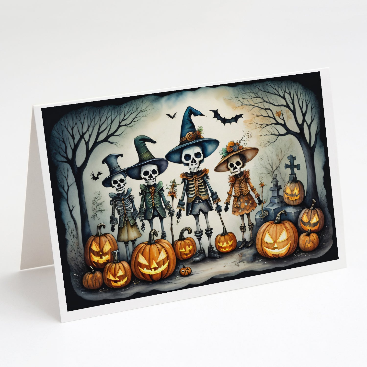 Buy this Calacas Skeletons Spooky Halloween Greeting Cards and Envelopes Pack of 8