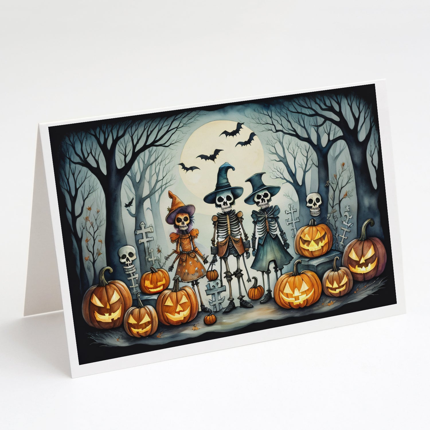 Buy this Calacas Skeletons Spooky Halloween Greeting Cards and Envelopes Pack of 8