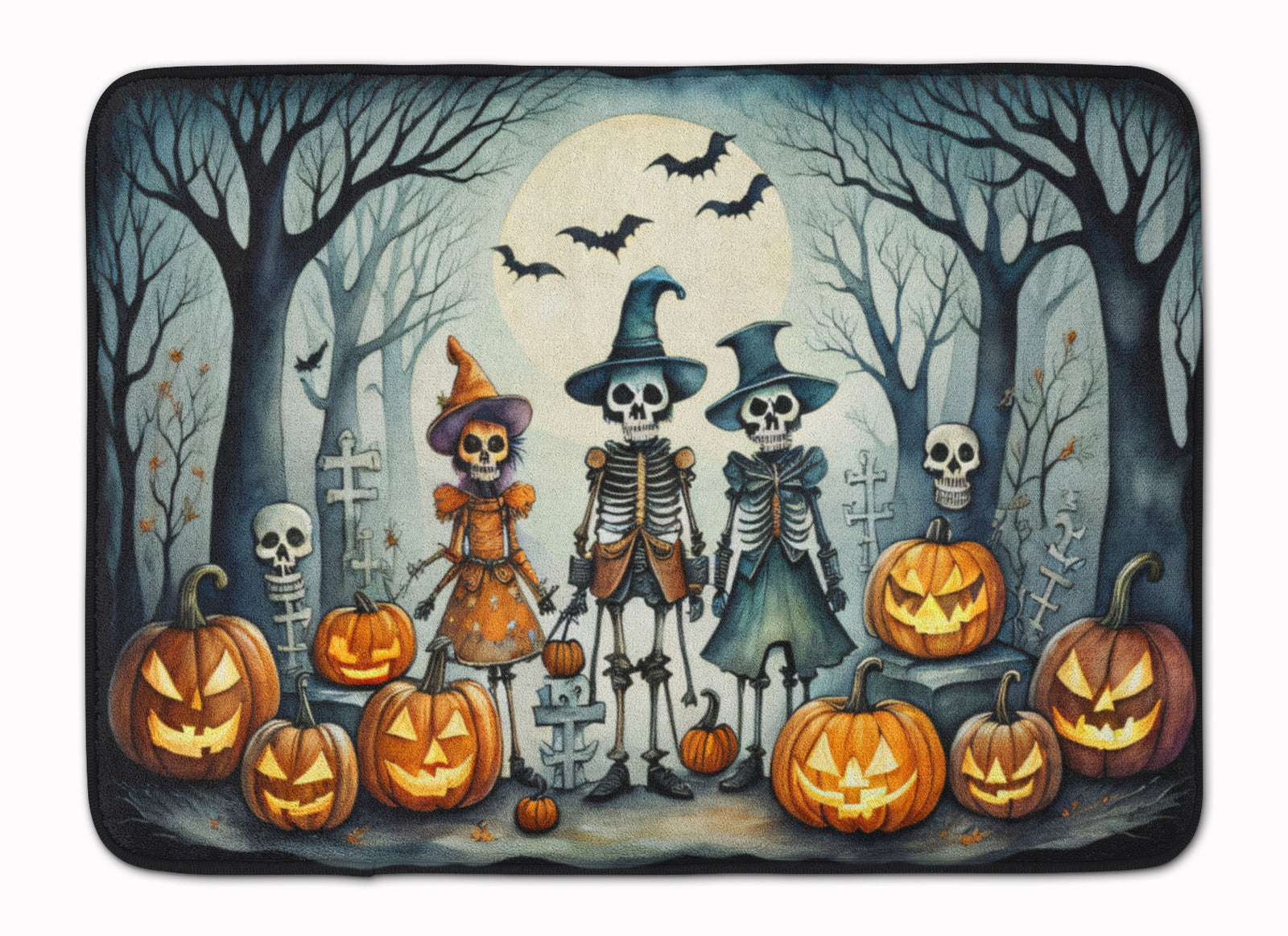 Buy this Calacas Skeletons Spooky Halloween Memory Foam Kitchen Mat