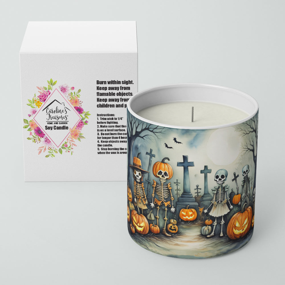 Caroline's Treasures Calacas Skeletons Spooky Halloween Decorative Soy Candle