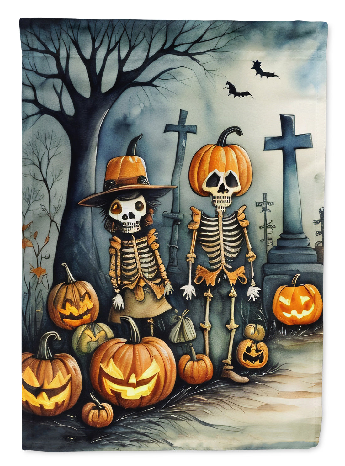 Buy this Calacas Skeletons Spooky Halloween House Flag