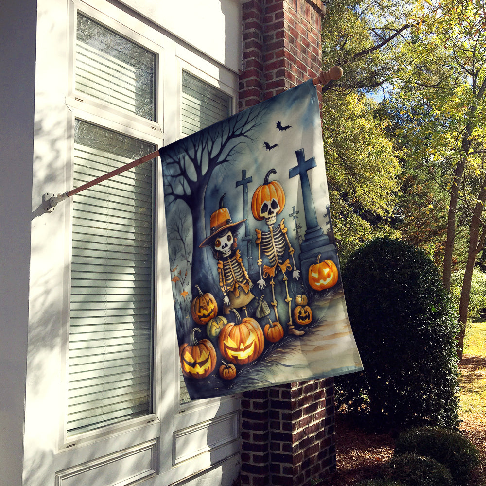 Calacas Skeletons Spooky Halloween House Flag